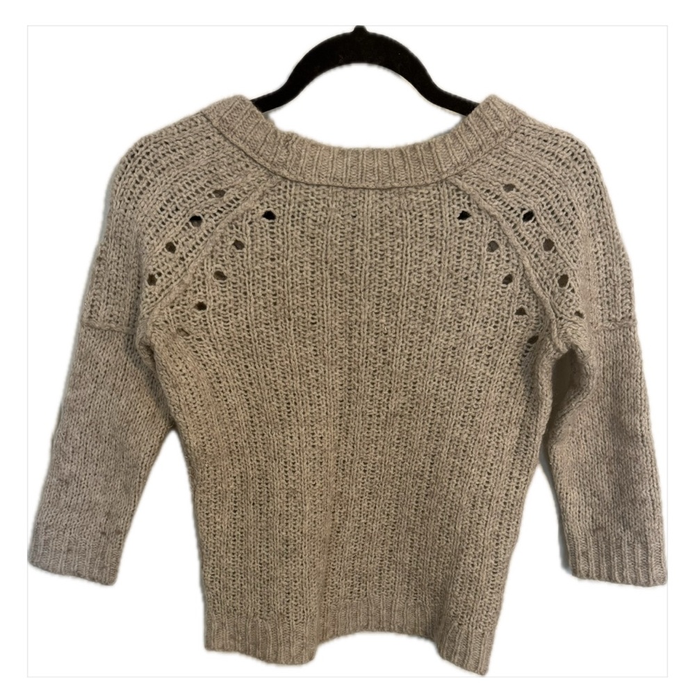 LOFT Beige Cable Knit Sweater Size XS - Picture 2 of 6